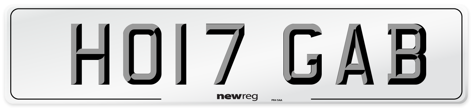 HO17 GAB Number Plate from New Reg